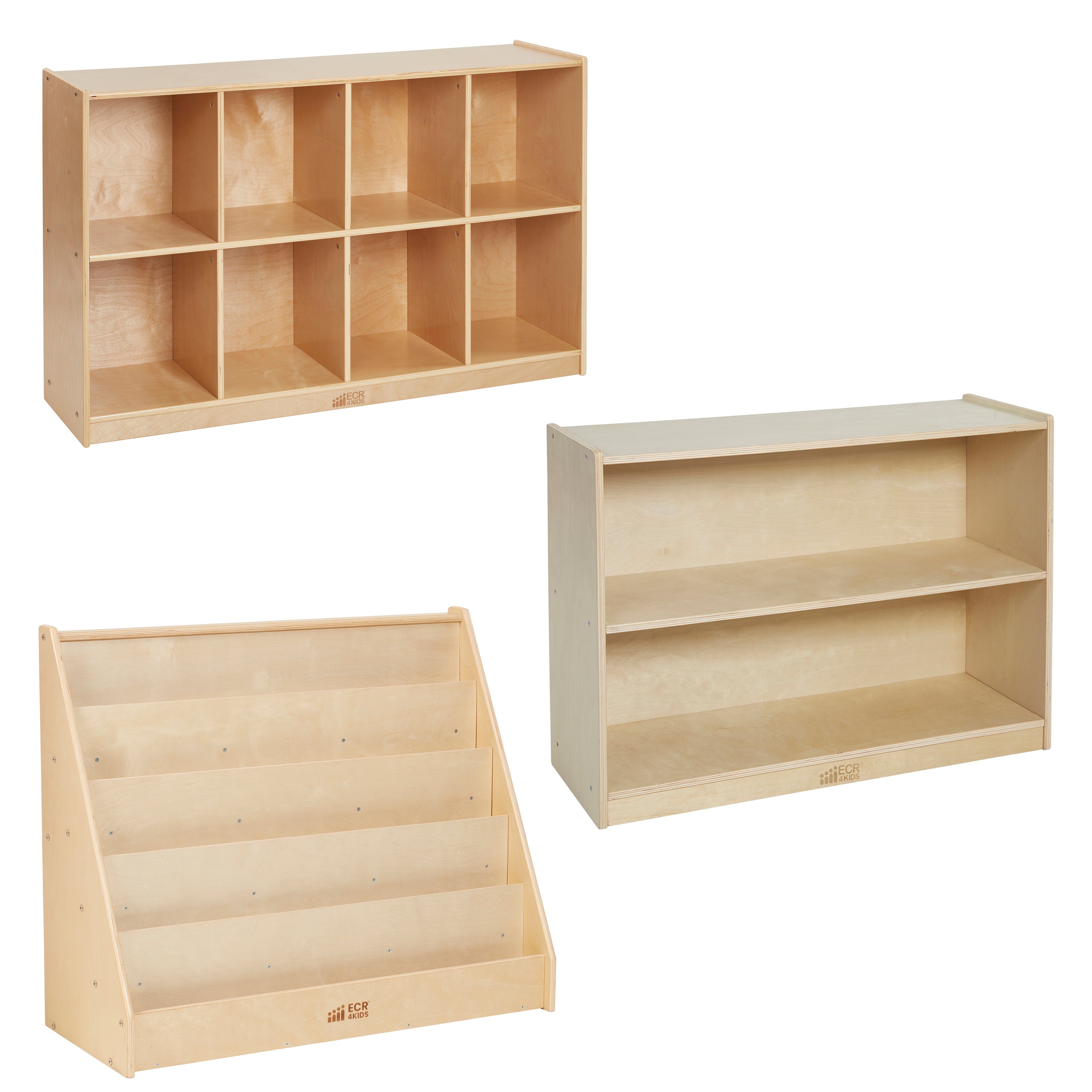 Preschool Classroom Organization Package with Book Display, Backpack Organizer and Storage Cabinet