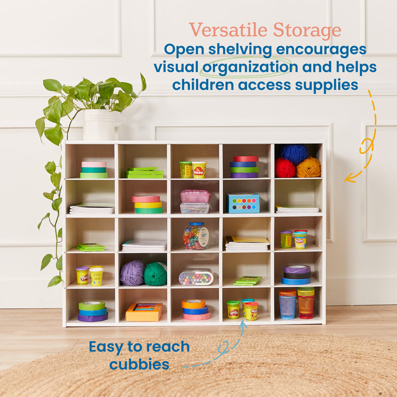 Streamline 25 Cubby Tray Storage Cabinet, 5x5, Classroom Furniture