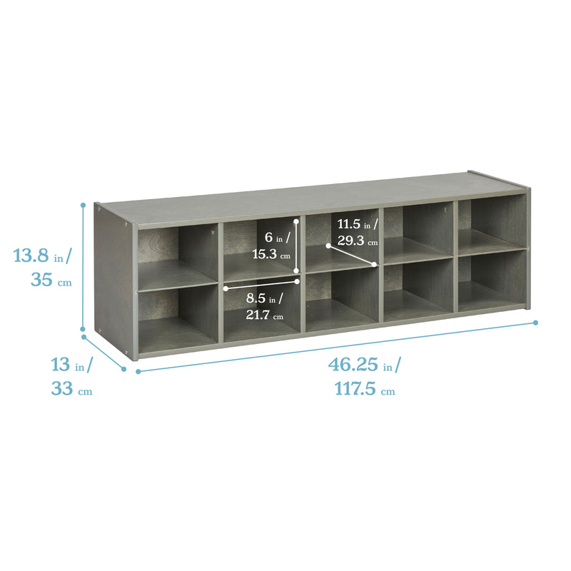 Streamline 10 Cubby Tray Storage Cabinet, 2x5, Classroom Furniture