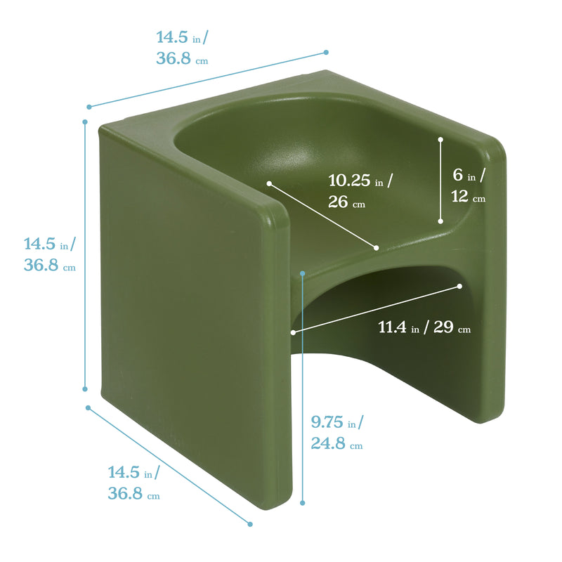 ECR4Kids Tri-Me 3-In-1 Cube Chair, Kids Furniture
