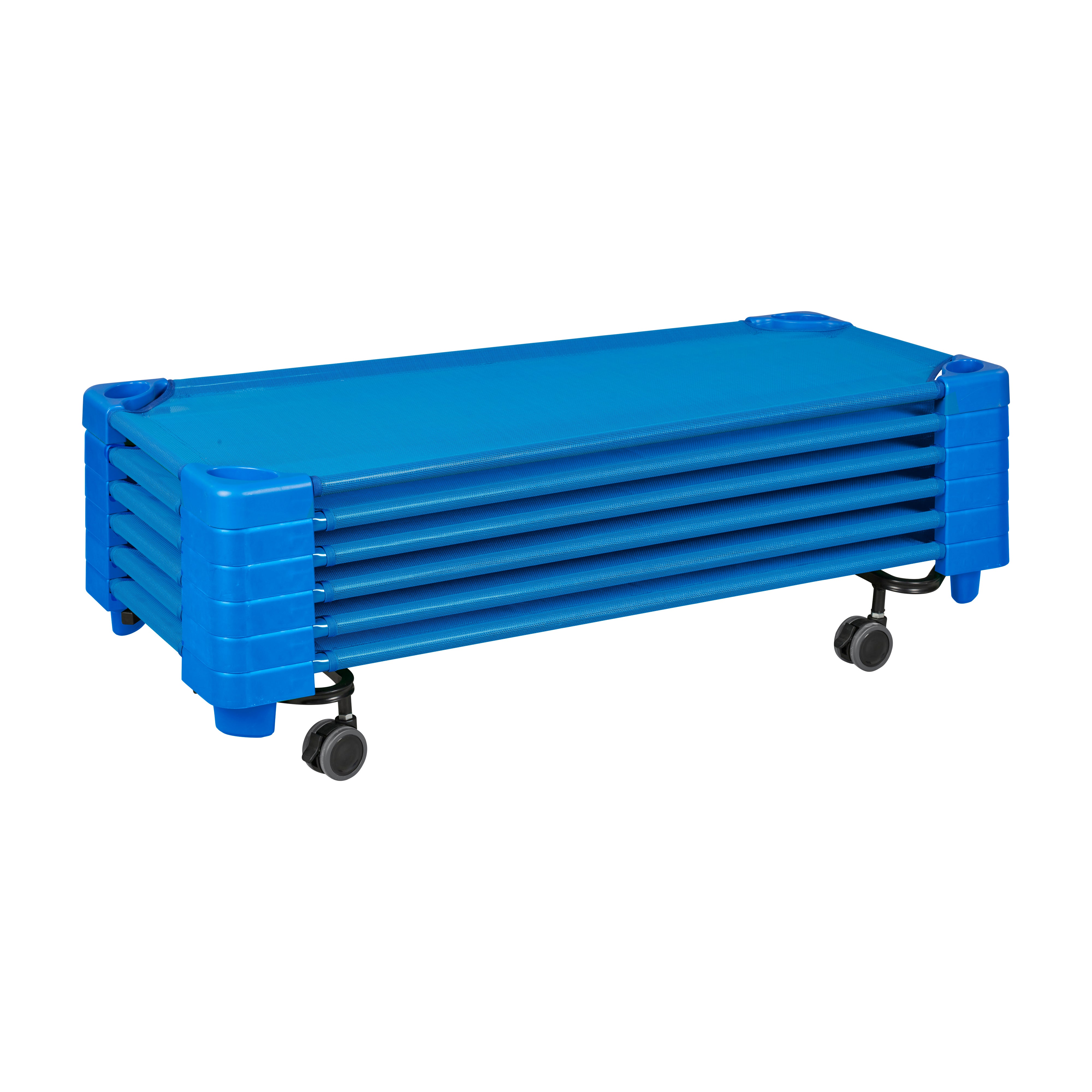 Stackable Kiddie Cots with Trolley, RTA, Standard, 6-Pack