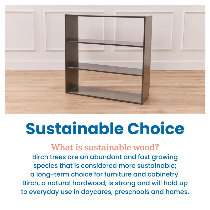 Streamline 3-Shelf Storage Cabinet, 36in High, Double-Sided