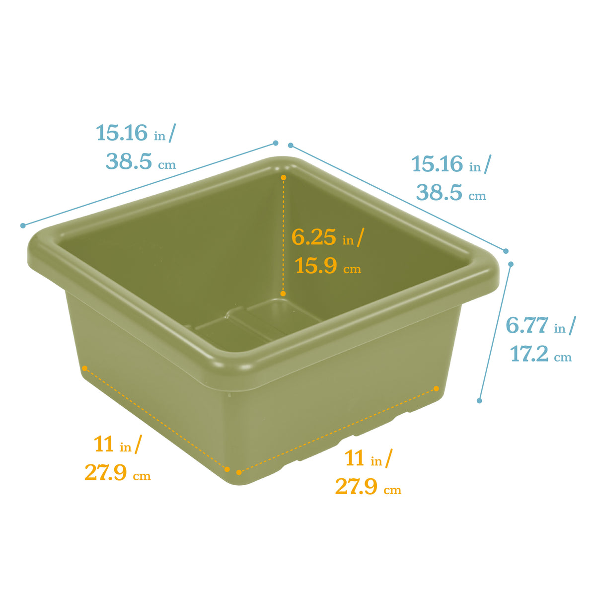 Stackable Square Bins with Non-Snap Lids, 2-Pack