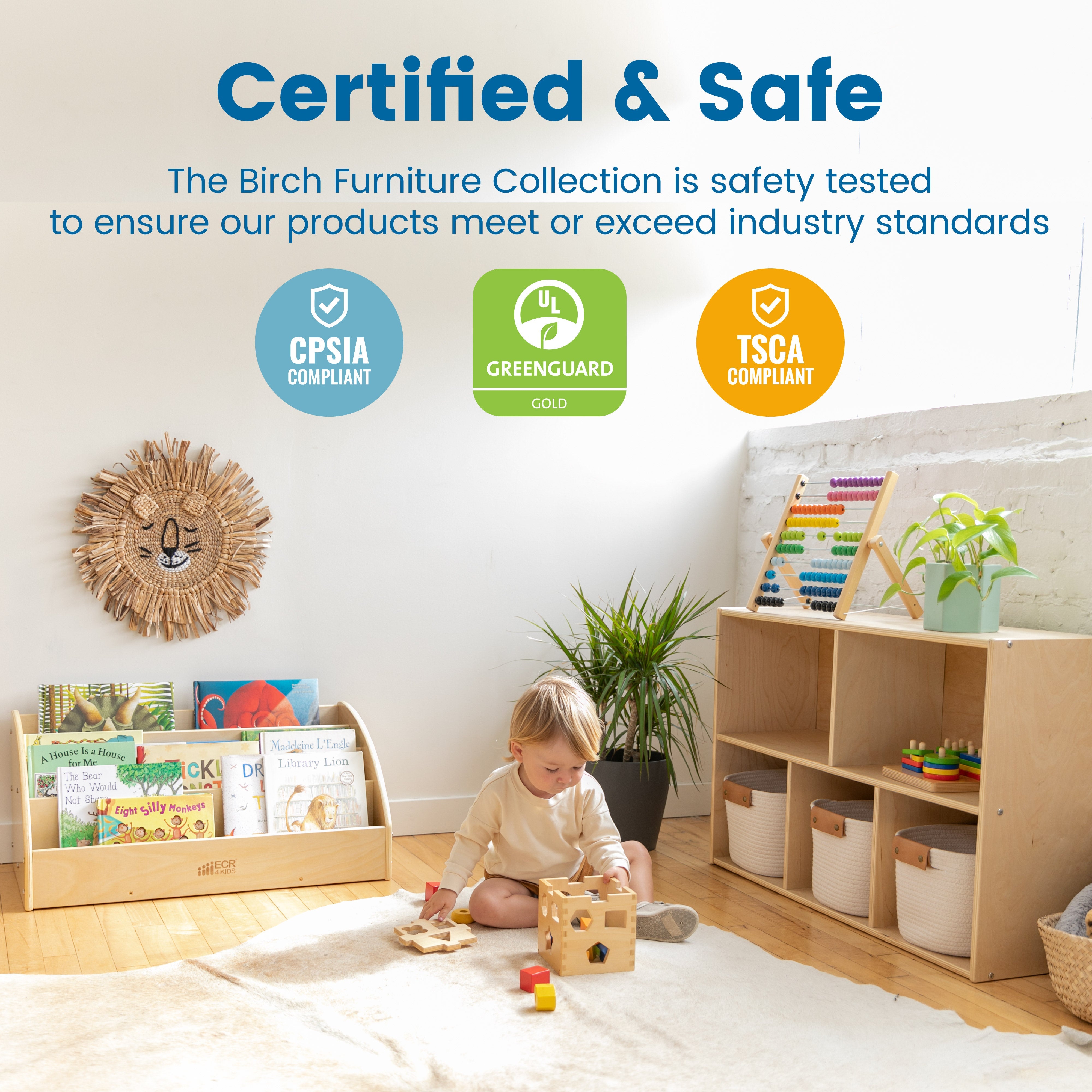 10-Section Hanging Coat Locker with Shelf and Scoop Front Storage Bins, Natural