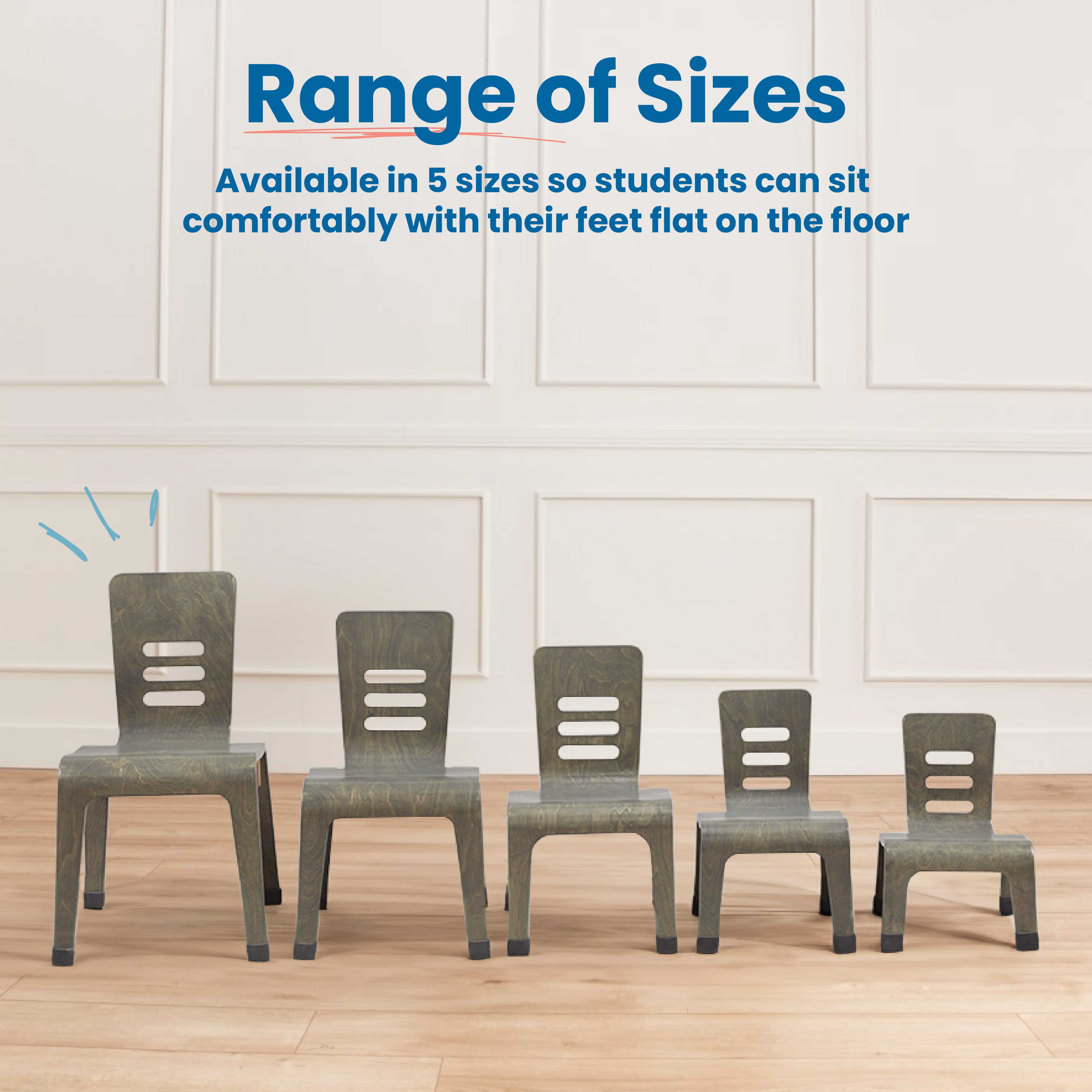 Bentwood Chair, 12in Seat Height, Stackable Seats, 2-Pack