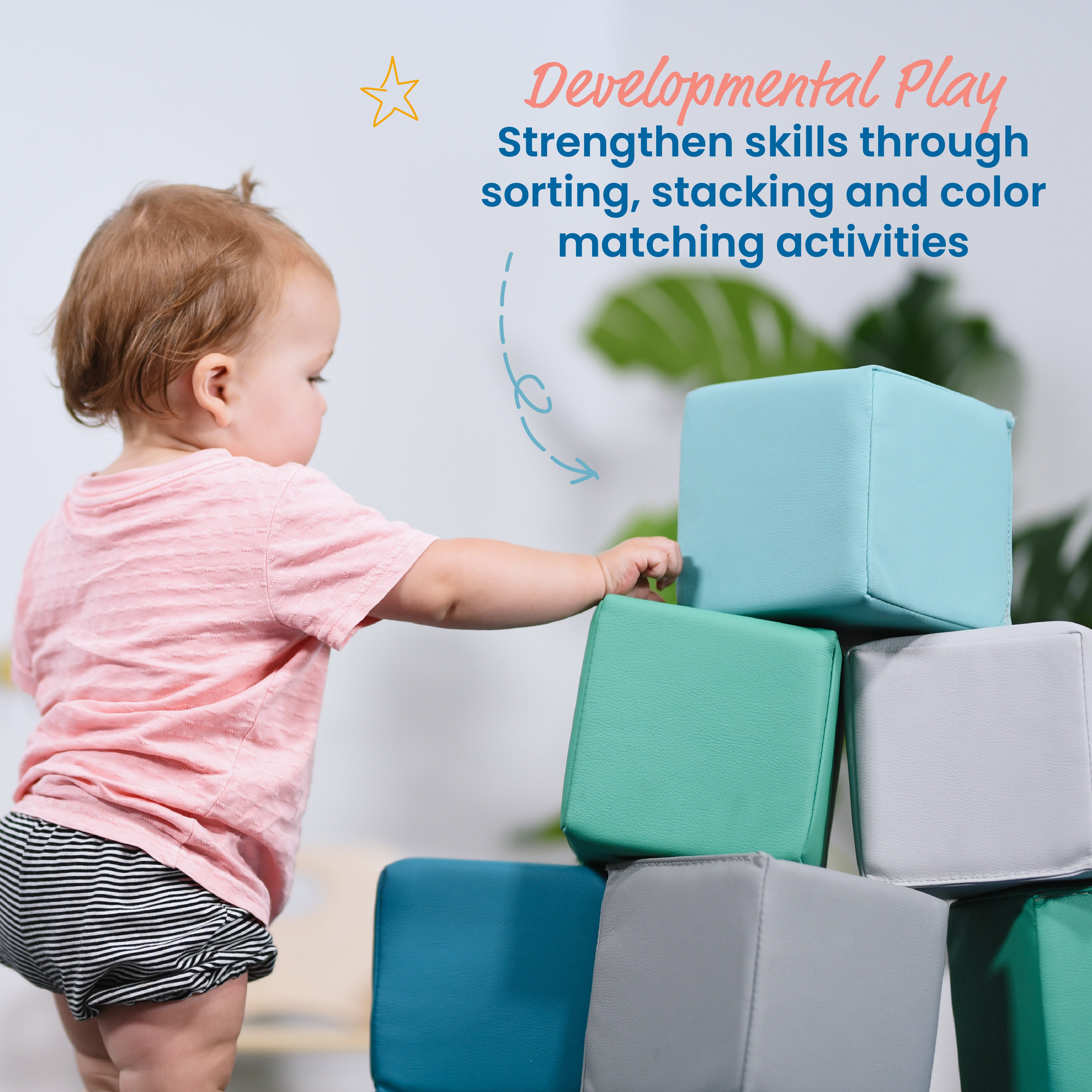 Quad Fold-N-Go Activity Mat and Patchwork Toddler Blocks, 13-Piece