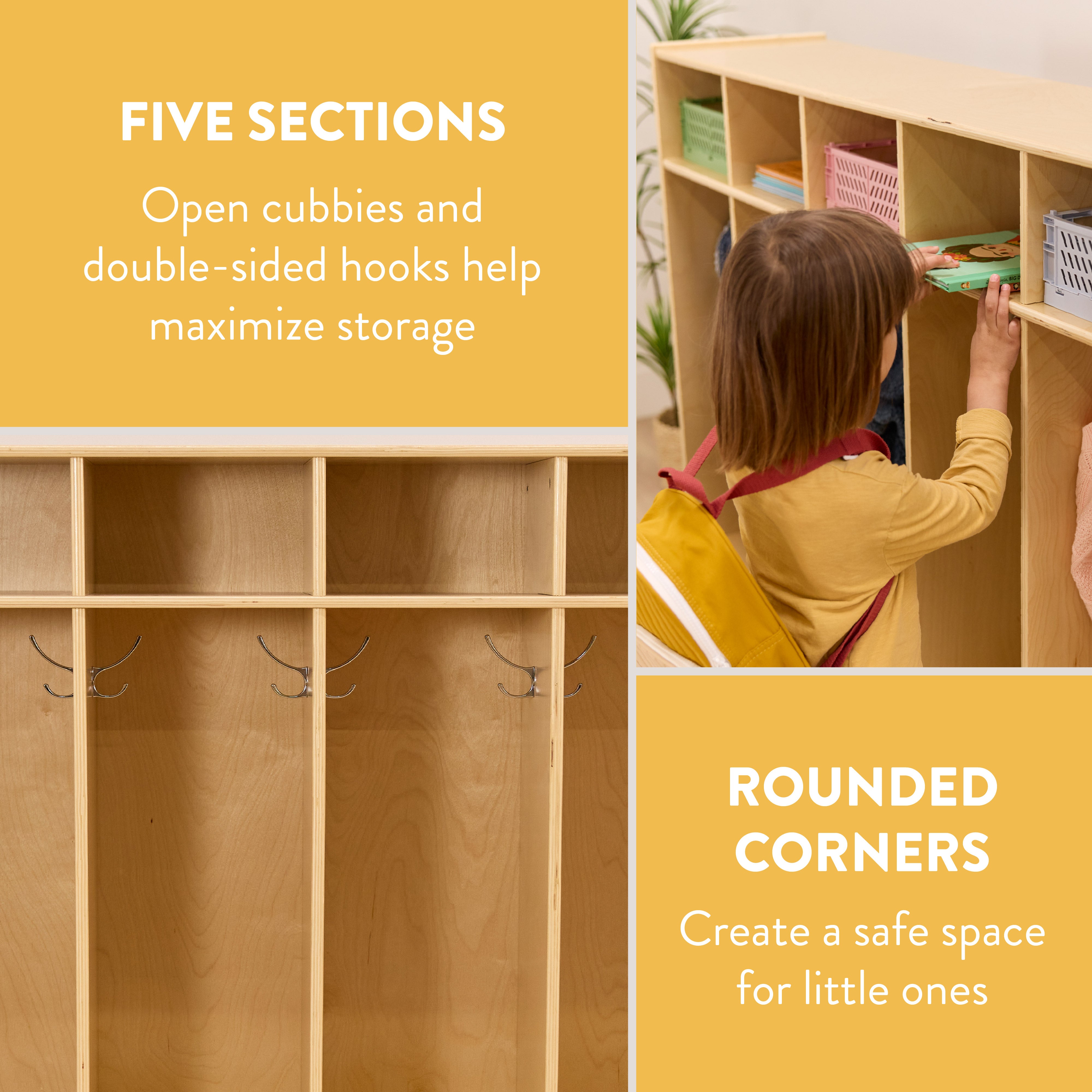5-Section Cubby Storage Coat Locker