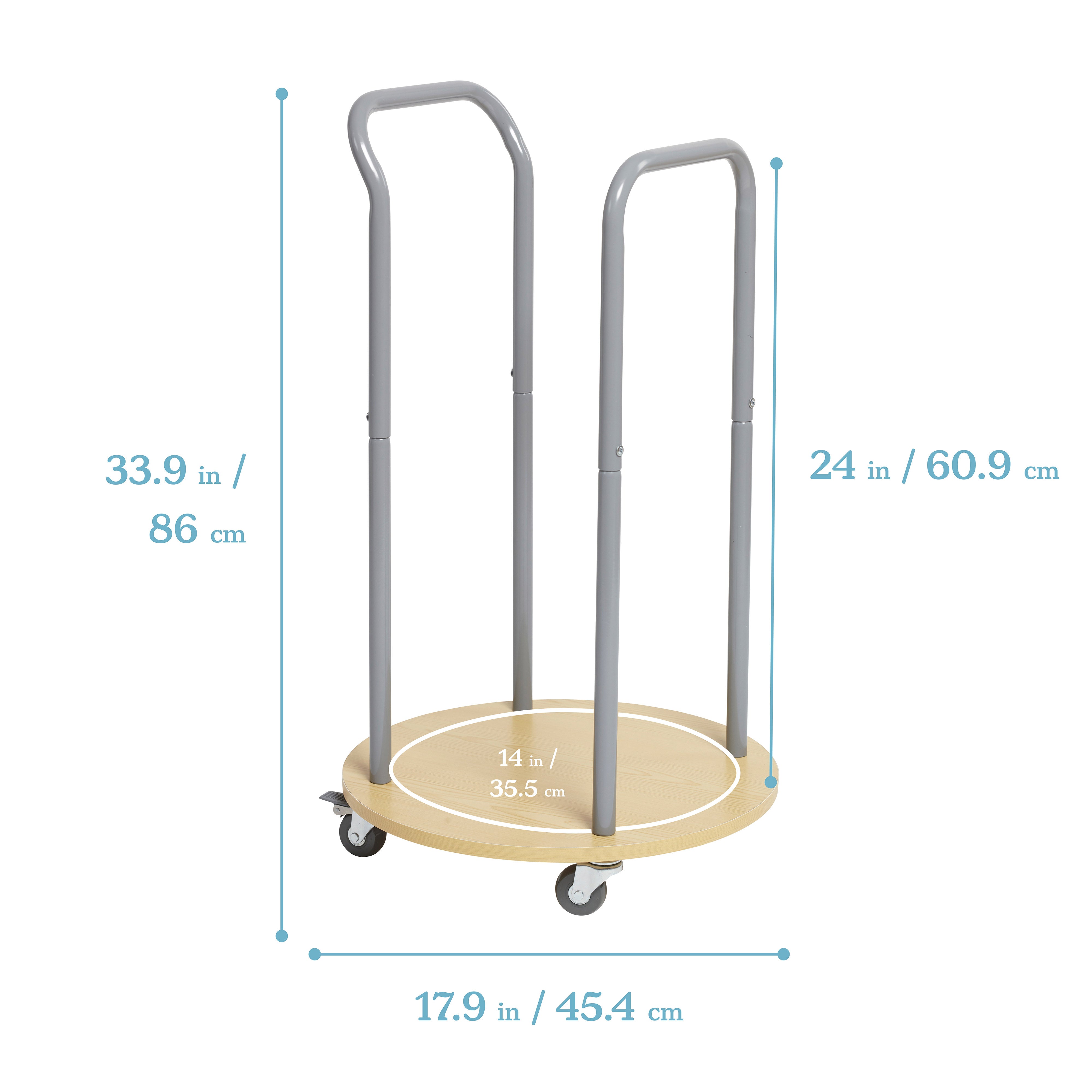 Mobile Cushion Cart, Storage Trolley, Silver
