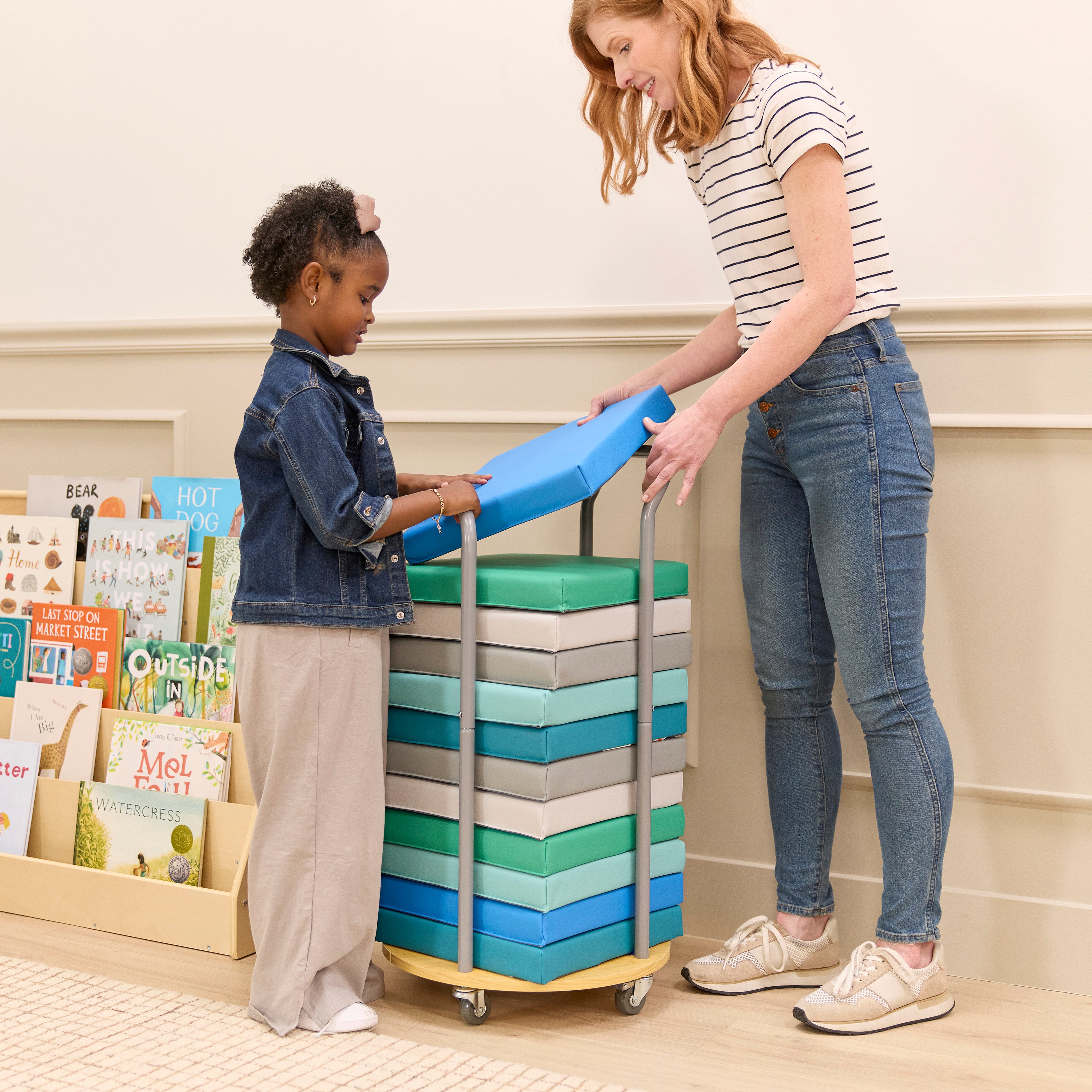 Rolling Cart for 12 Floor Cushions