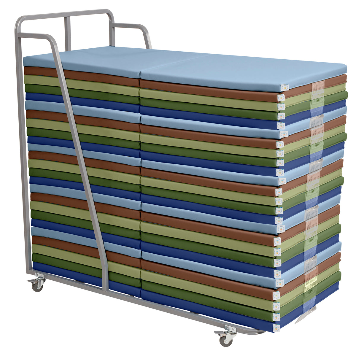 Rest Mat Cart with 25  Folding Rainbow Rest Mats