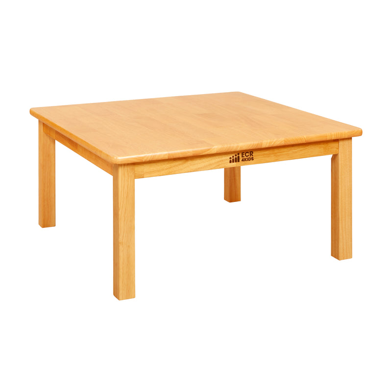 24in x 24in Square Hardwood Table with 14in Legs, Kids Furniture
