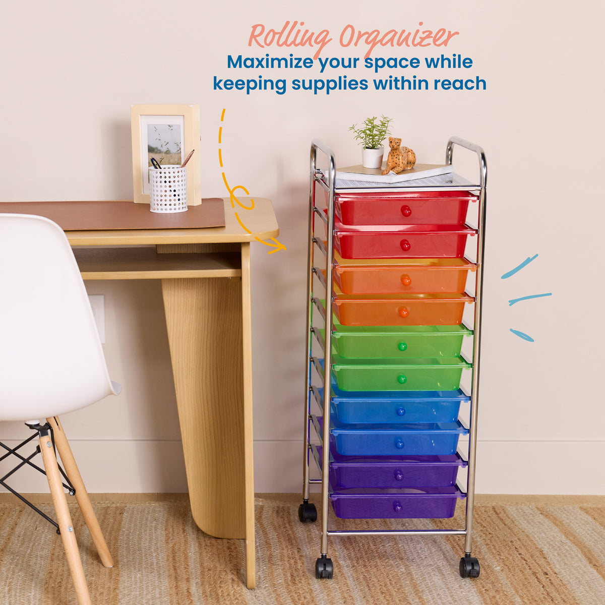 10-Drawer Value Mobile Storage Utility Cart