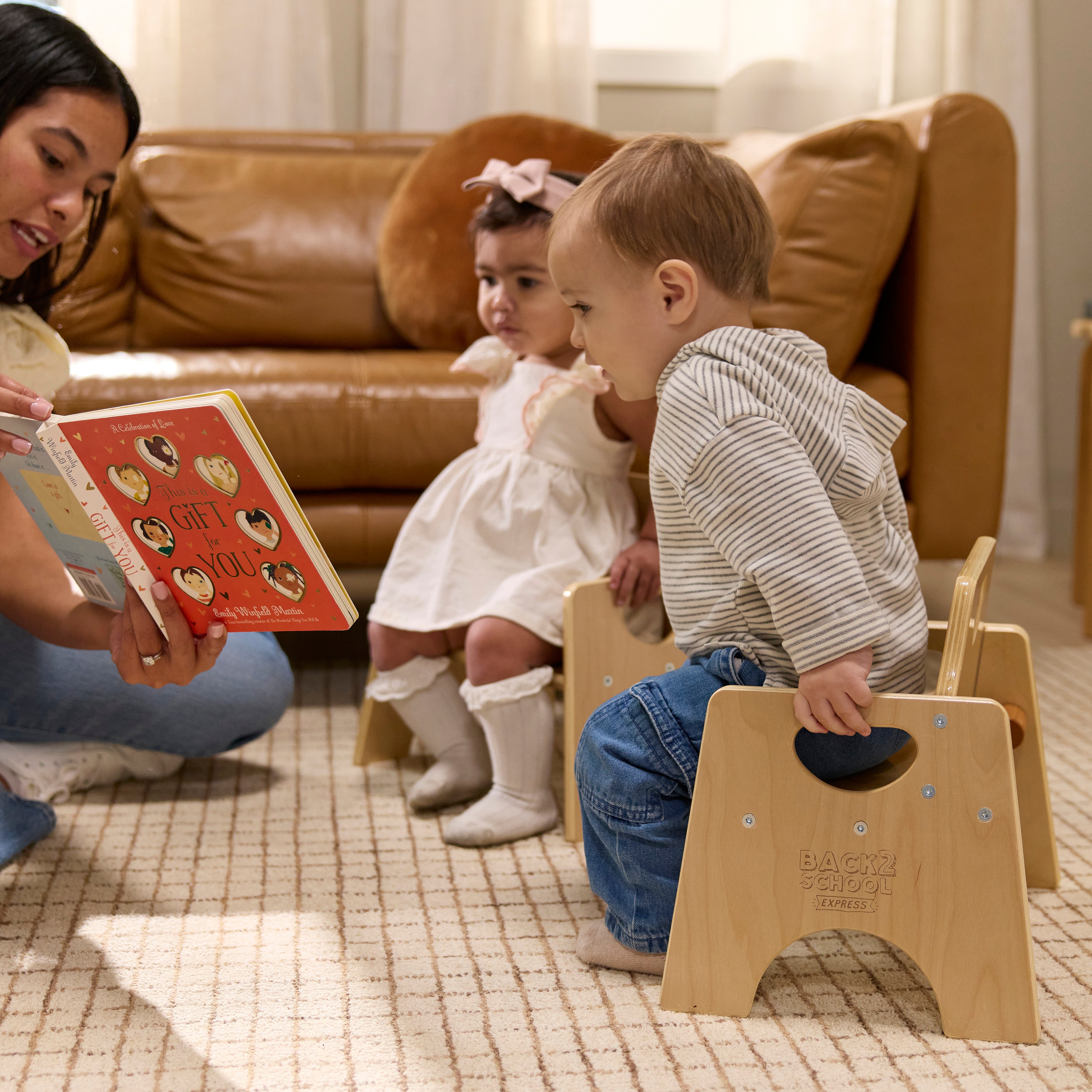 Wooden Toddler Chairs, 2-Pack