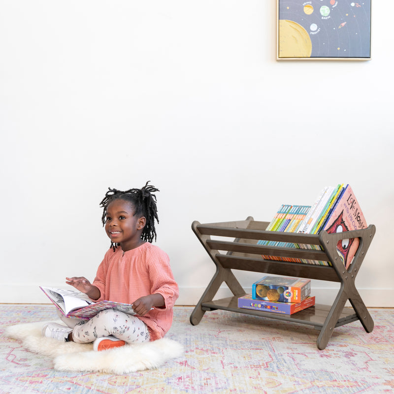 Book Caddy with Shelf, Bookshelf with Storage