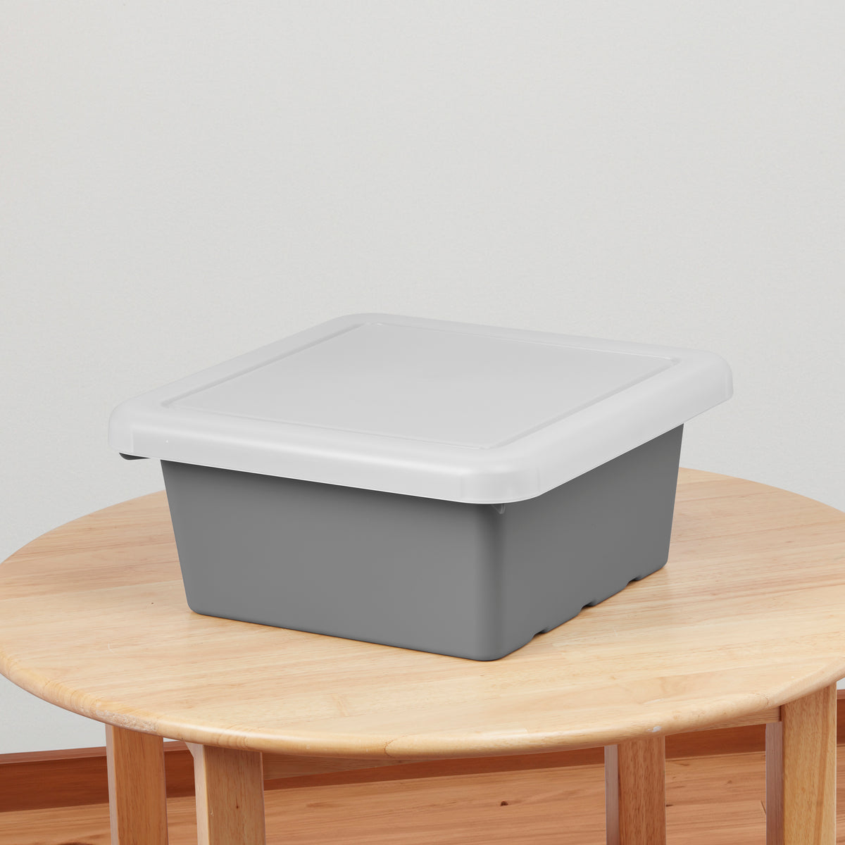 Stackable Square Bins with Non-Snap Lids, 2-Pack