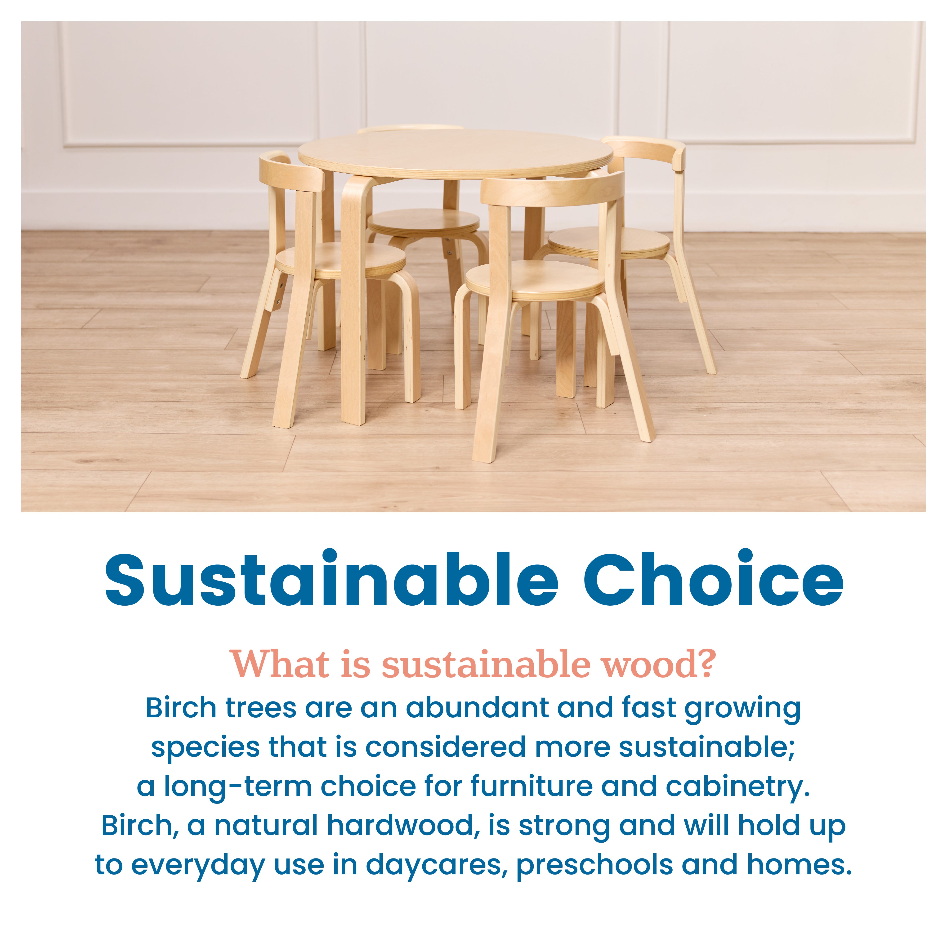 Bentwood Table and Curved Back Chair Set, 5-Piece