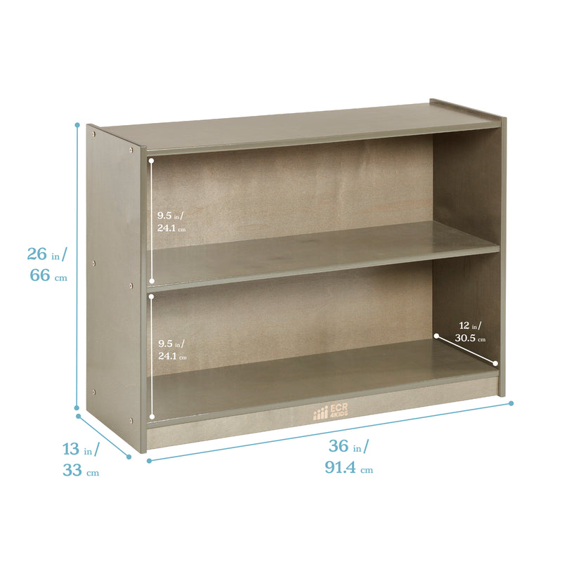 2-Shelf Mobile Storage Cabinet with Back