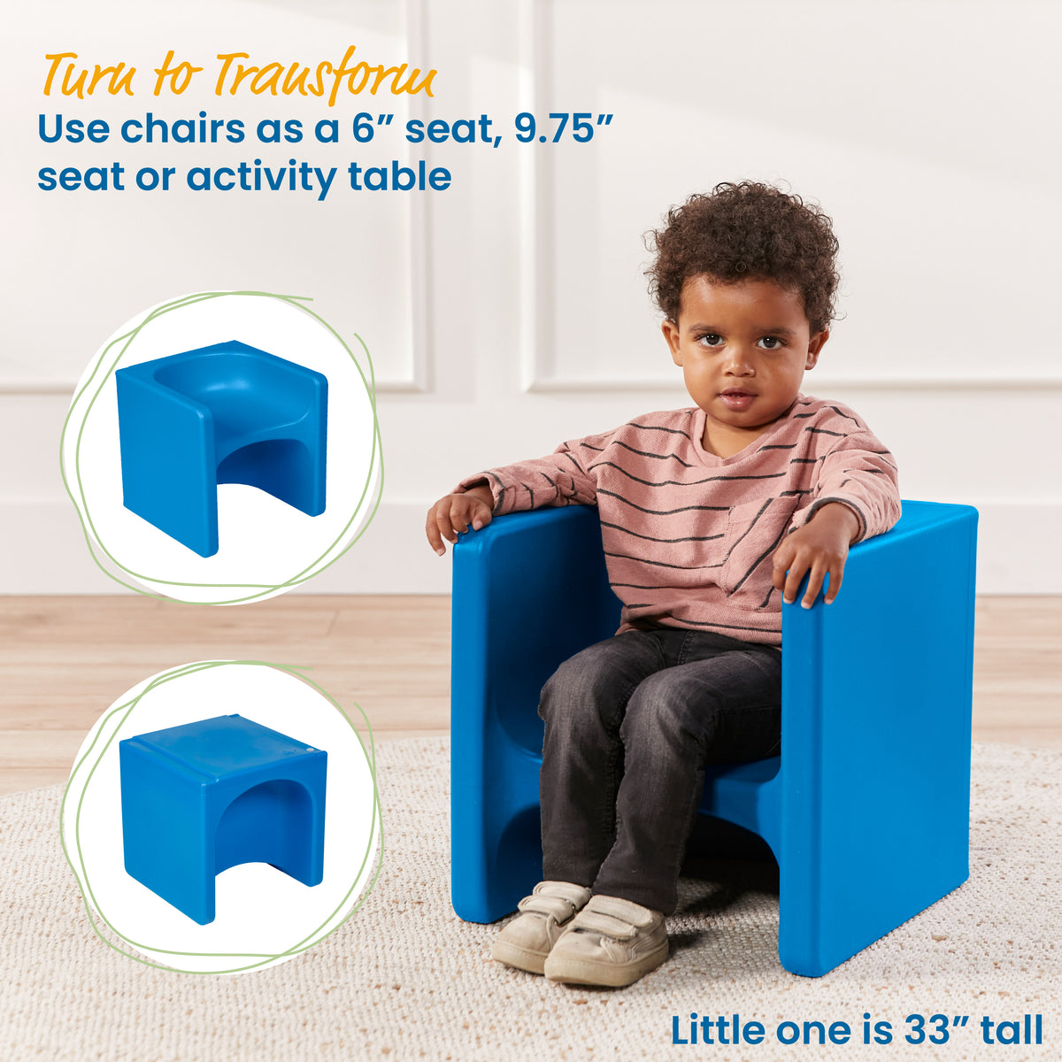 Tri-Me Cube Chair and Desk, 2-Piece