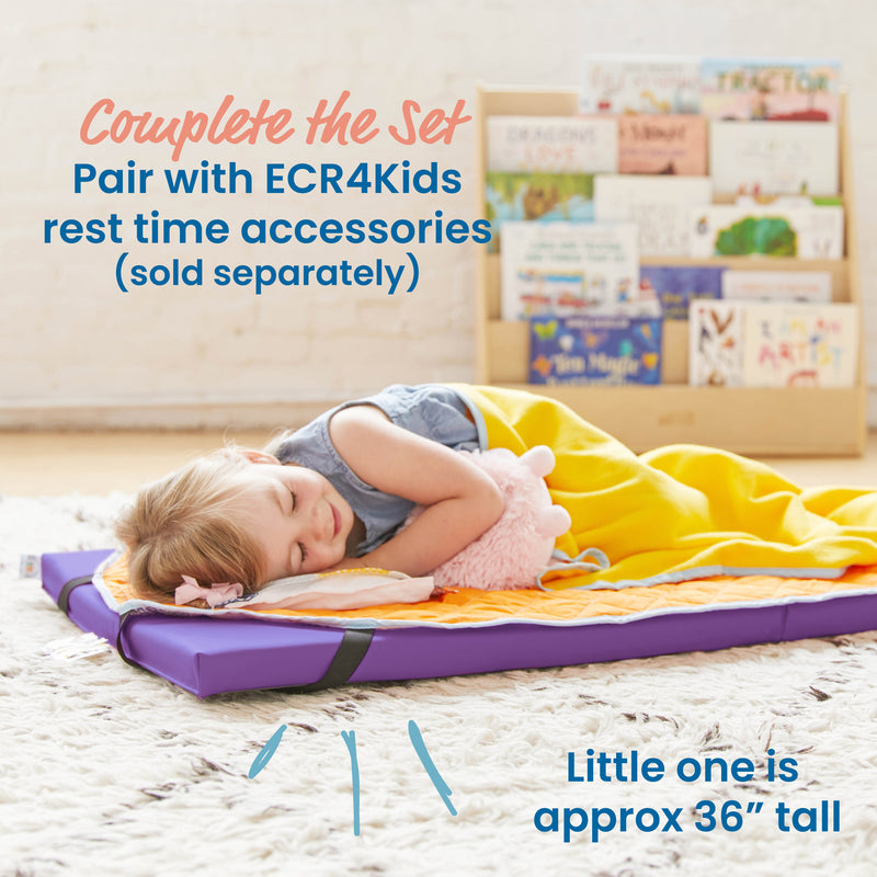 Rainbow Rest Nap Mats, Clear Name Tag Holder, 2in Thick - 5-Pack