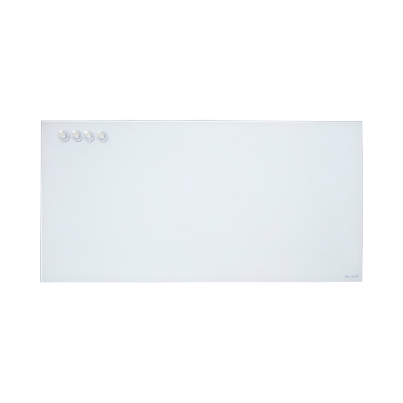 Magnetic Dry-Erase Glass Board with Magnets, 18in x 36in, Wall-Mounted Whiteboard