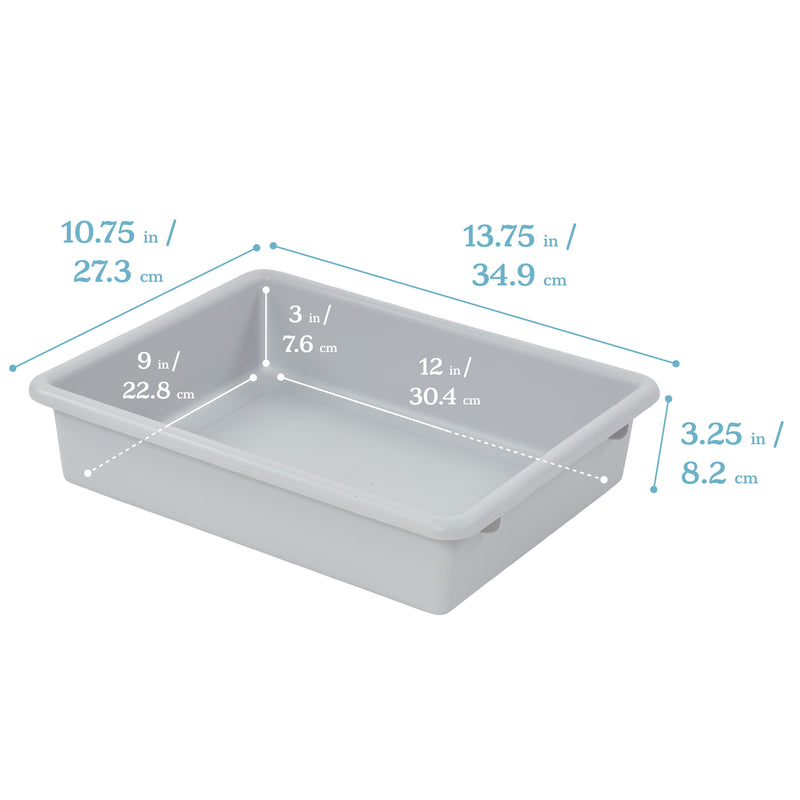 Letter Size Tray with Lid, Flat Storage Bin, 10-Pack