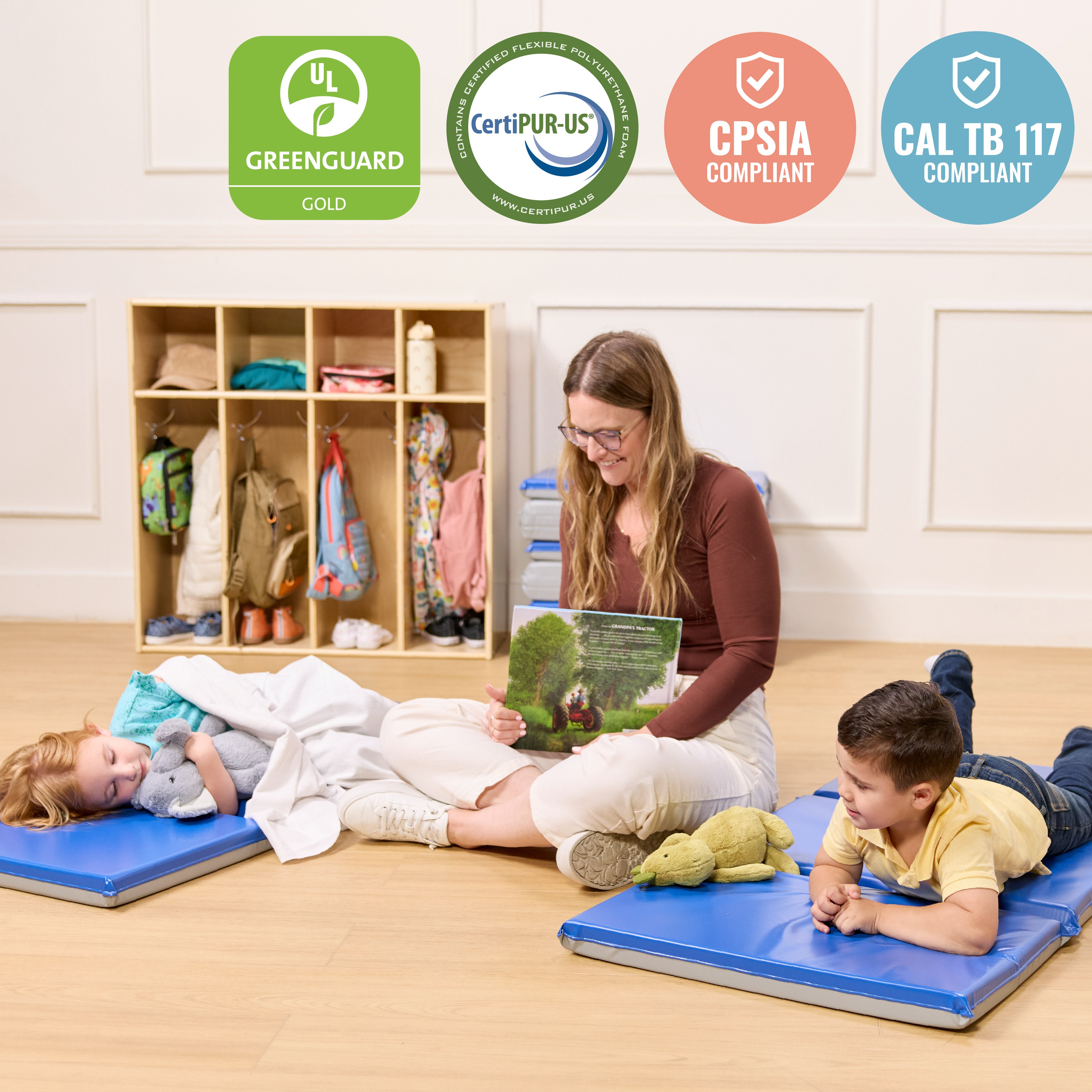 Everyday Folding Time Mat, 3-Section, 2in, 5-Pack