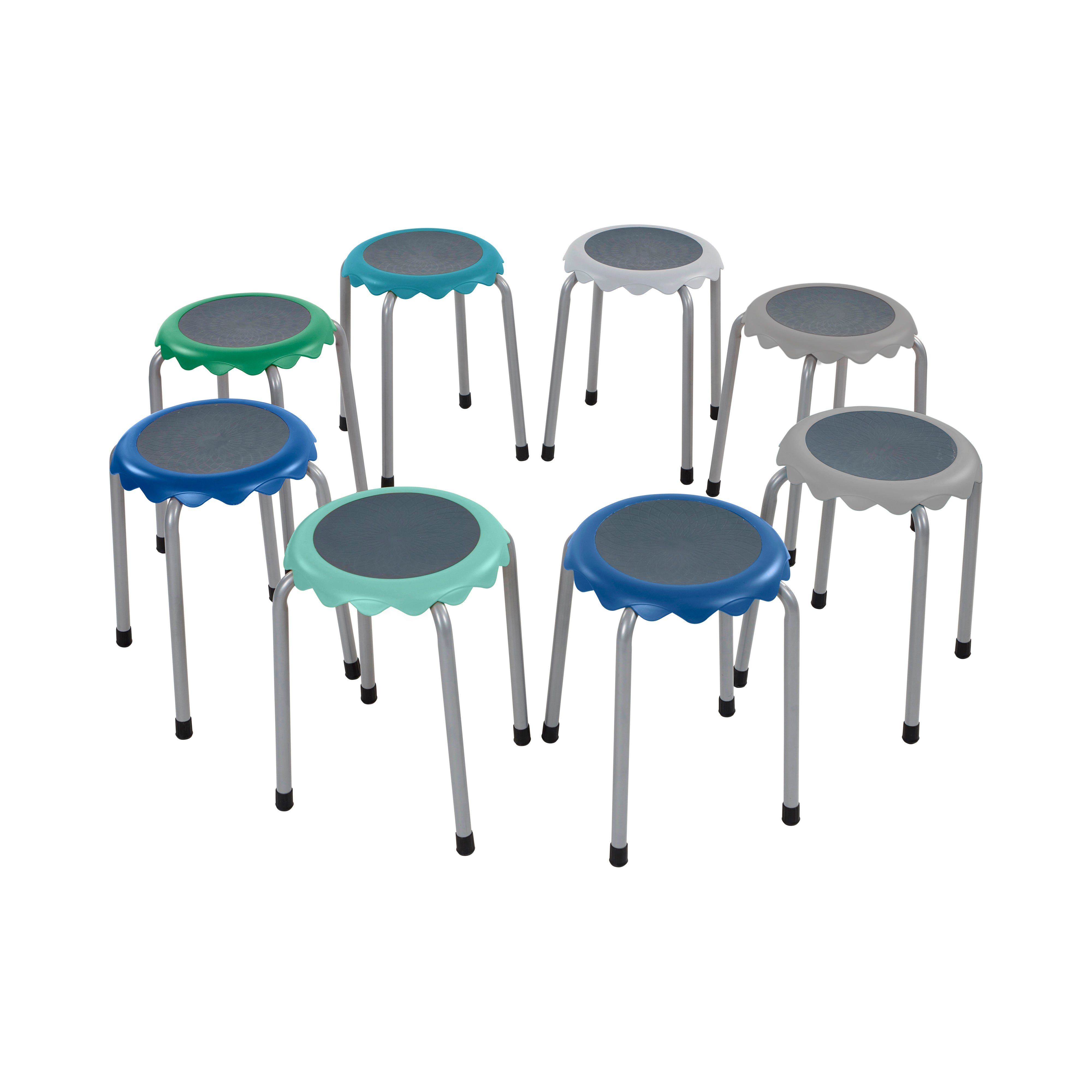 Daisy Stackable Stool Set, Flexible Seating, 8-Piece