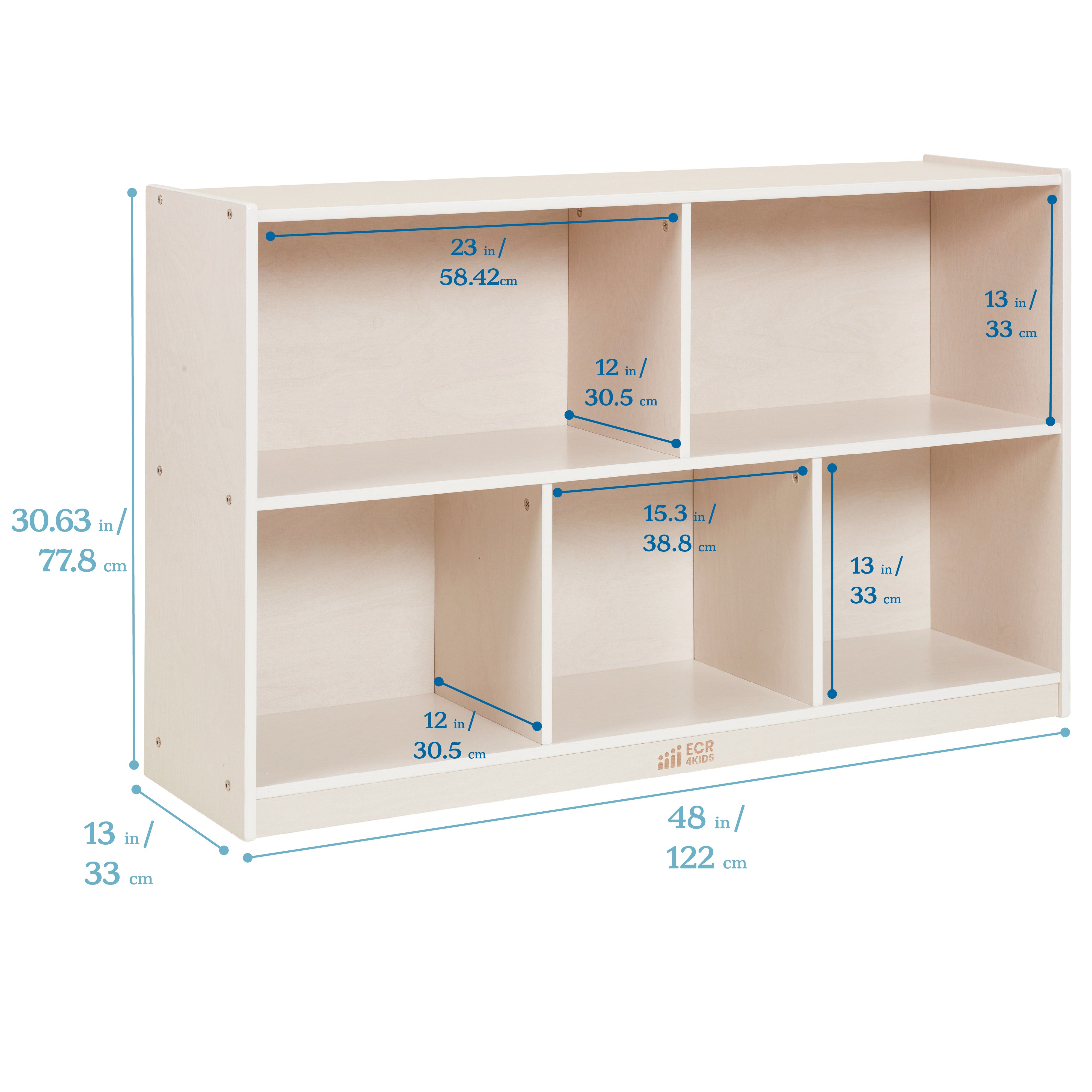 5-Compartment Mobile Storage Cabinet, Preschool
