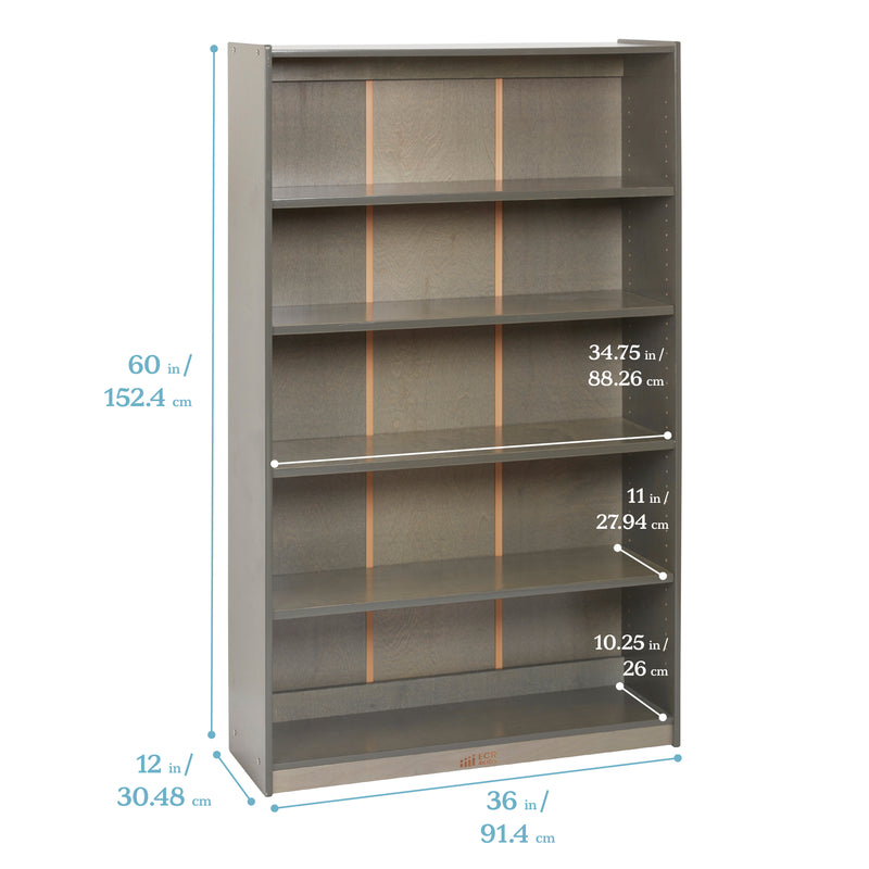 Classic Bookcase, Adjustable Shelves, 60in H