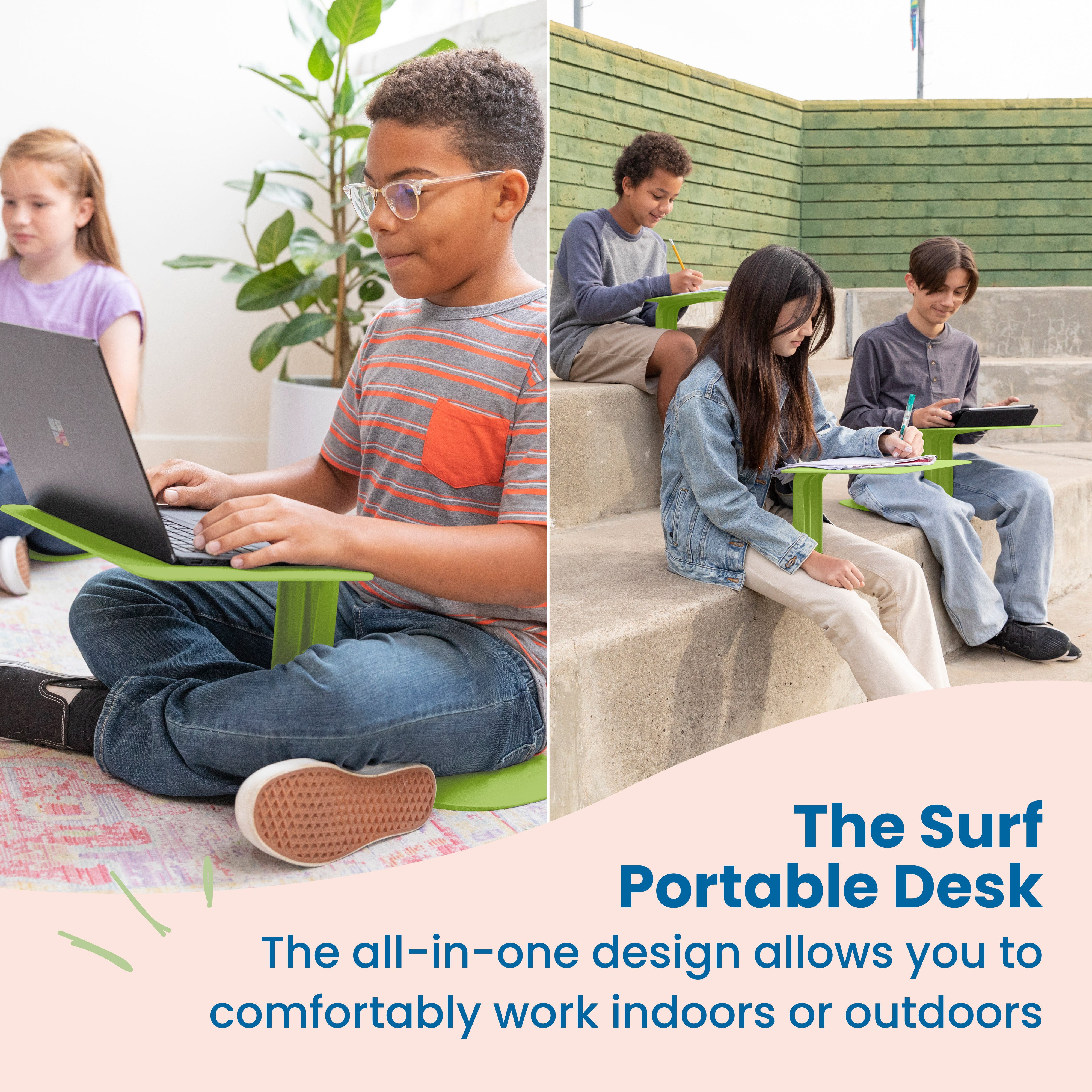 The Surf Indoor/Outdoor Portable Desk with Storage Cart, 30-Pack