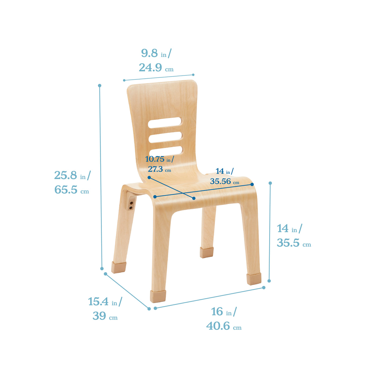 Bentwood Chair, 14in Seat Height, 2-Pack