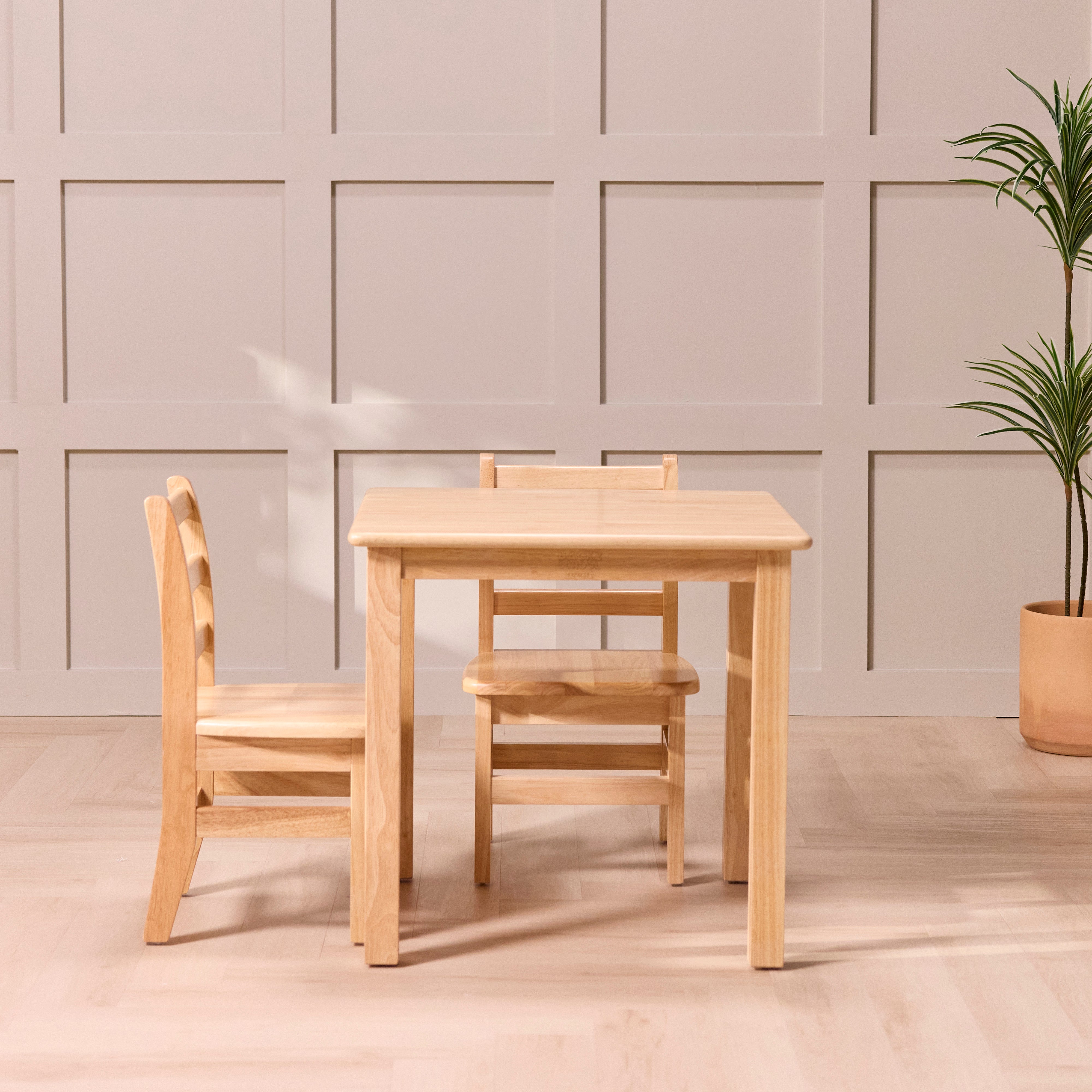 Wooden Activity Table and 12in Chairs, 3-Piece