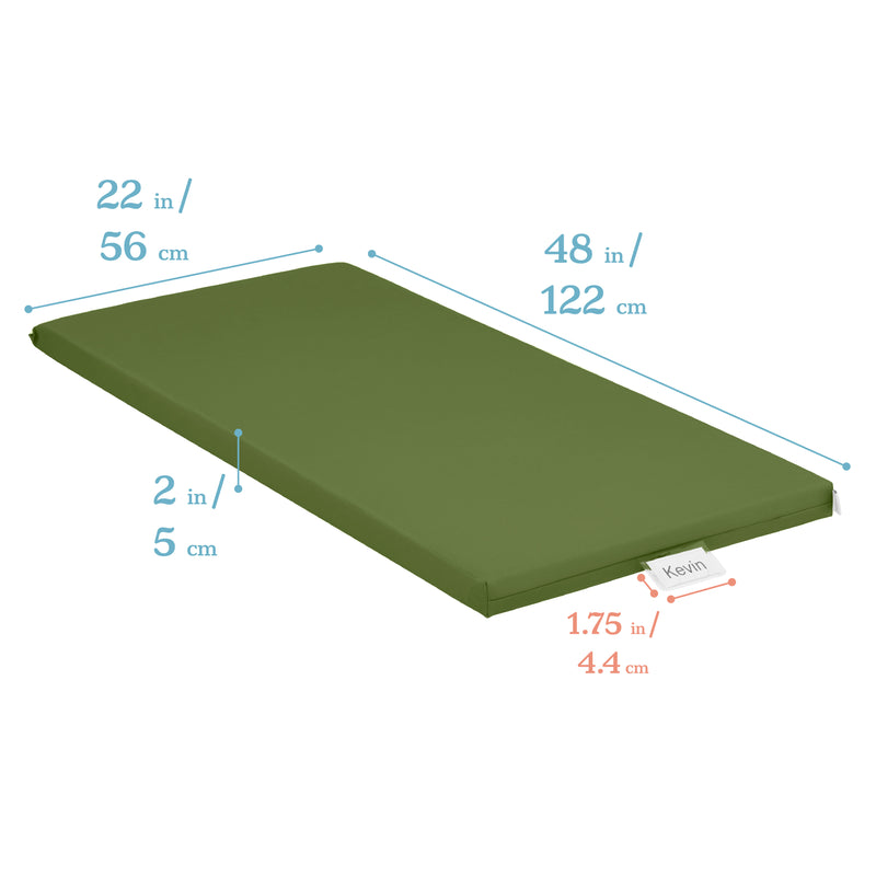Rainbow Rest Nap Mats, Clear Name Tag Holder, 2in Thick - 5-Pack