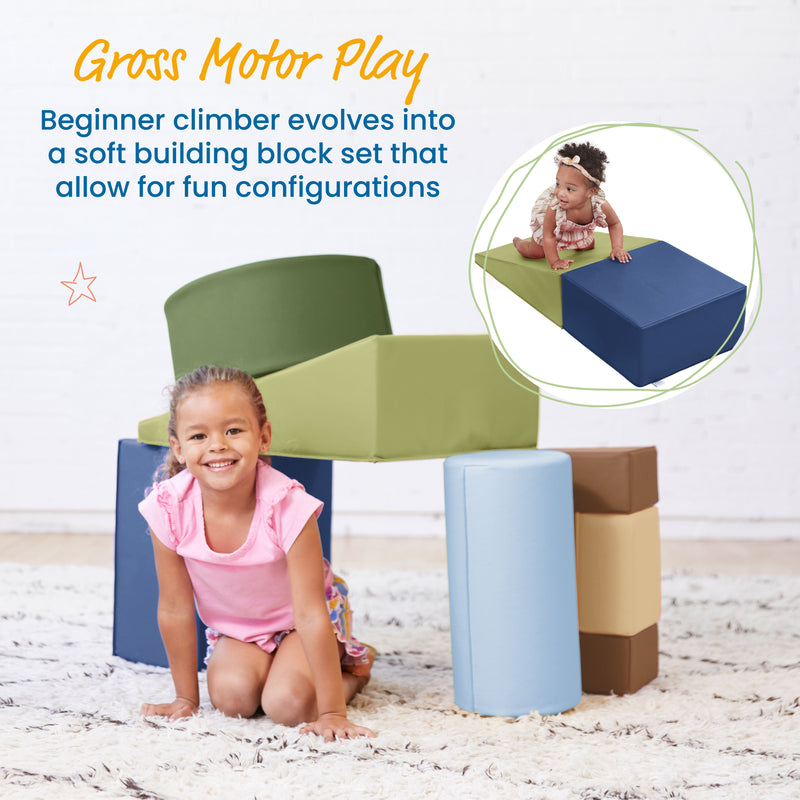 Crawl and Climb Playtime, Toddler Soft Foam Activity Playset, 6-Piece