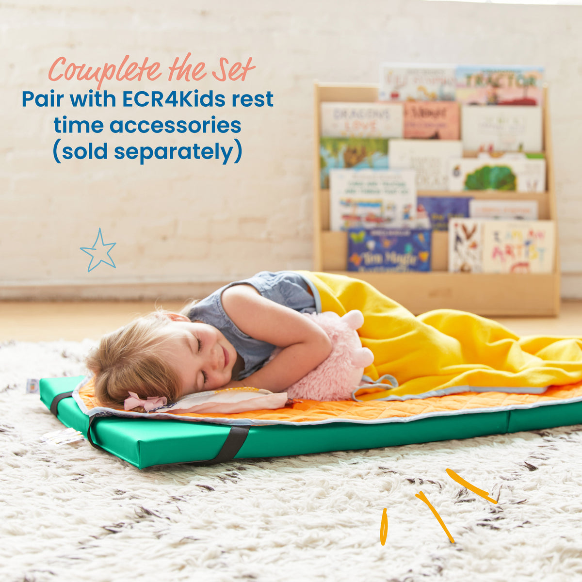Rest Mat Cart with 25  Folding Rainbow Rest Mats