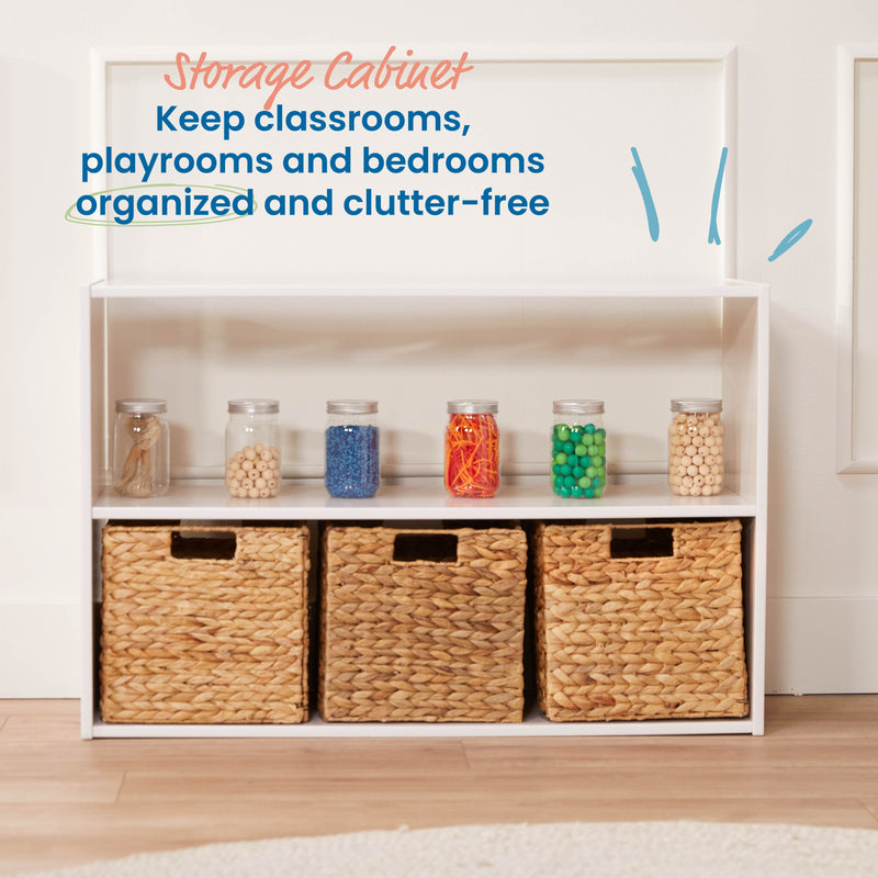 Streamline 2-Shelf Storage Cabinet without Back 24in High, Double-Sided