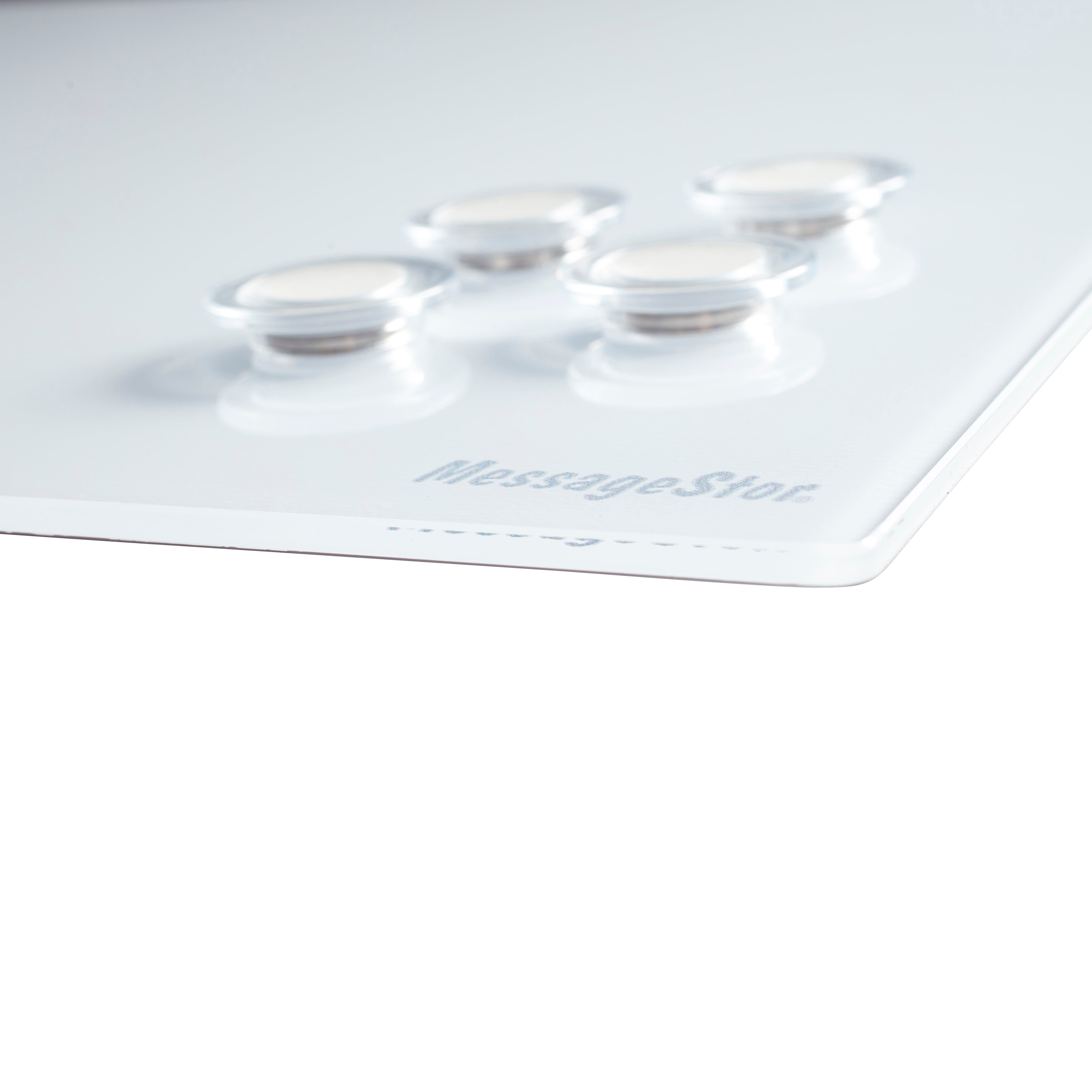 MessageStor Magnetic Dry-Erase Glass Board with Magnets, 17.5in x 17.5in, 2-Pack