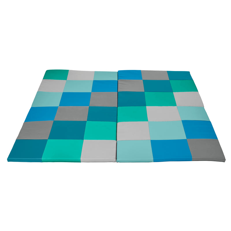 Patchwork Toddler Activity Mat, Folding Tummy Time Foam Playmat