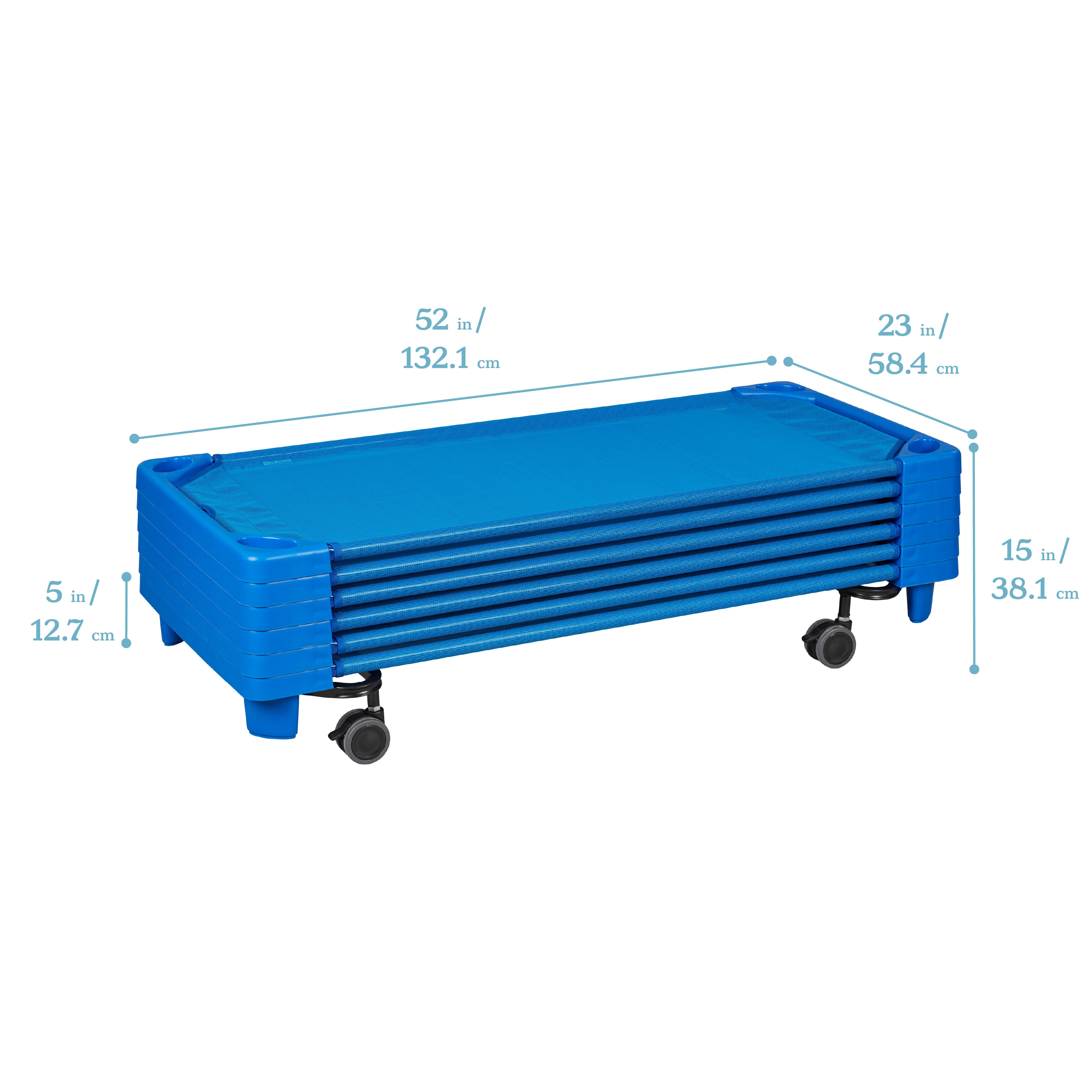 Stackable Kiddie Cots with Trolley, RTA, Standard, 6-Pack