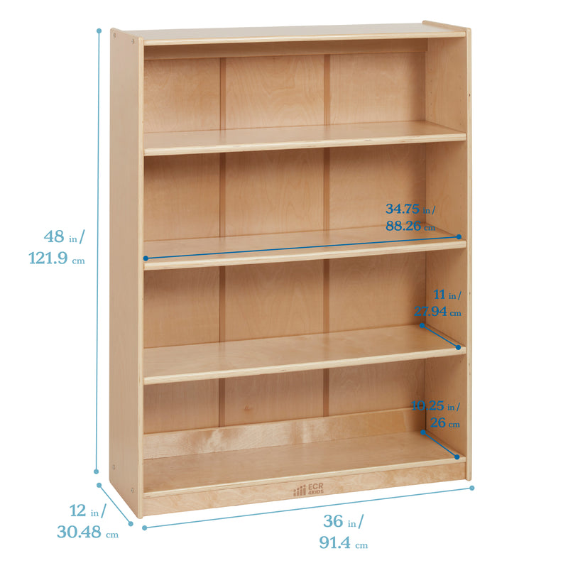 Classic Bookcase, Adjustable Shelves, 48in H