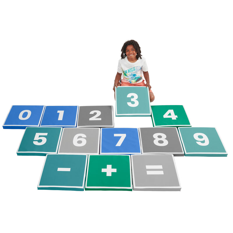 Hop to It Math Mats, Hopscotch Game, Foam Number Tiles, 13-Piece