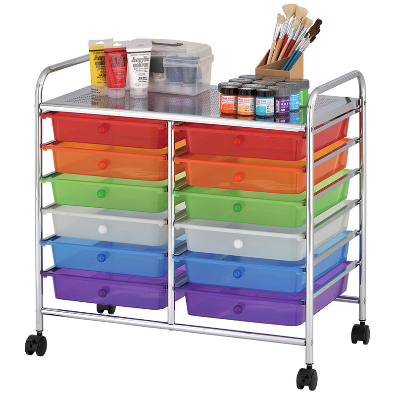 Multicolor 12 Drawer Rolling Cart by Simply Tidy™