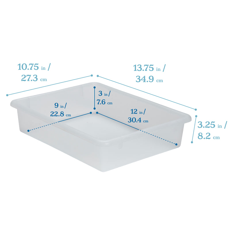 Letter Size Tray with Lid, Flat Storage Bin, 10-Pack