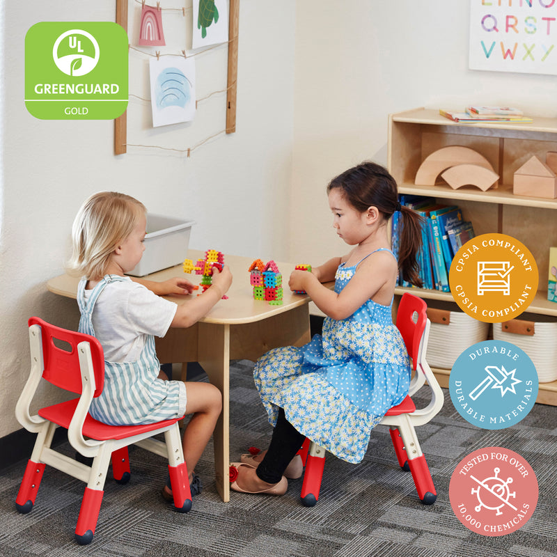Adjustable Height Plastic Classroom Chairs, 2-Pack