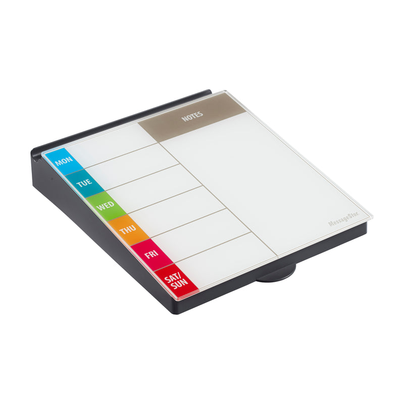 Keyboard Write and Store, Desktop Dry-Erase with Storage and Colorful Weekly Calendar
