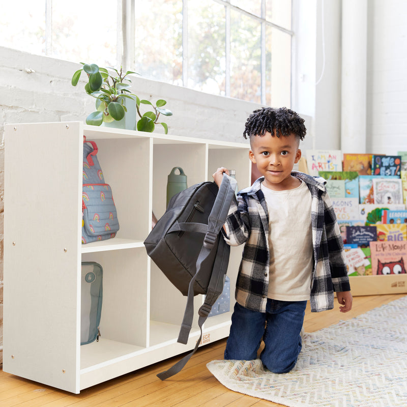 8-Compartment Mobile Backpack Storage Cabinet