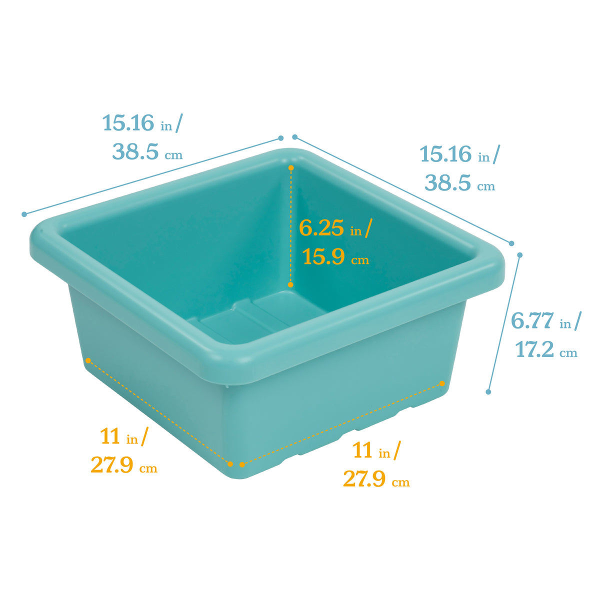 Stackable Square Bins with Non-Snap Lids, 2-Pack