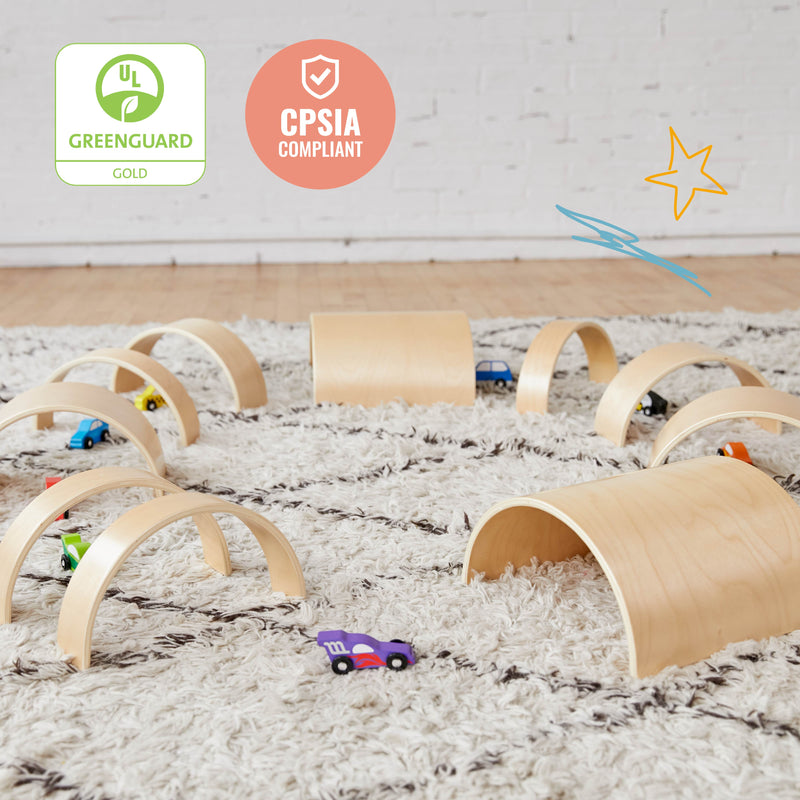 Wooden Tunnels and Arches, 10 Piece Set