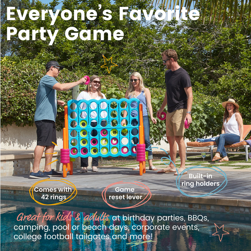 Jumbo 4-To-Score Giant Lawn Game Set with Carry Bag