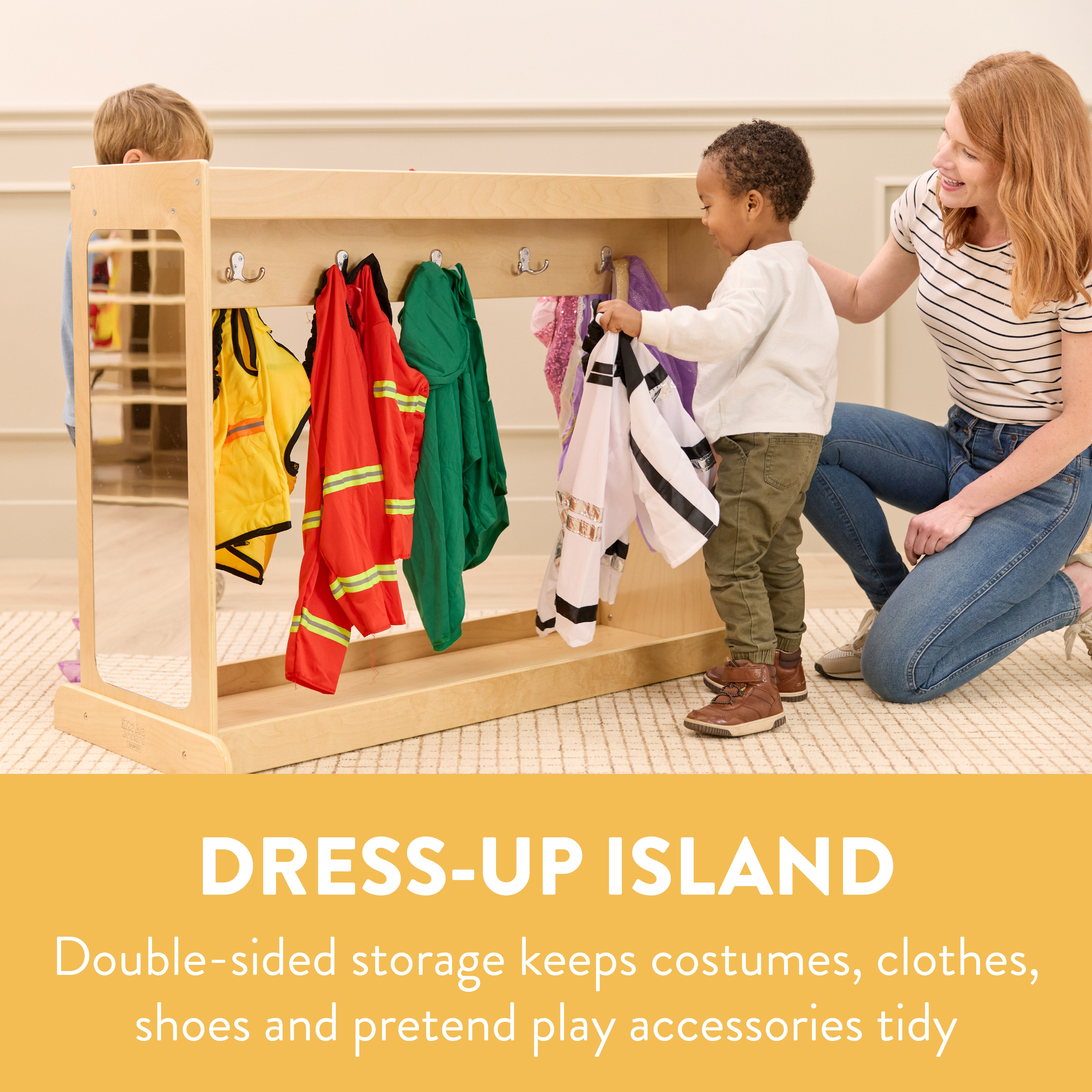 Double-Sided Dress-Up Island with Mirrors